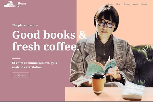 Cafe Library Website Template