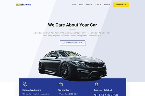 Car Repair Website Template