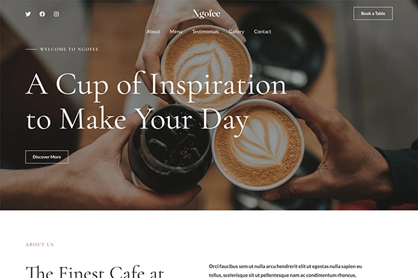 Coffee Shop Website Template