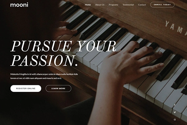 Piano Lessons Website Template