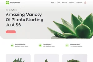 Plant Garden Bio Organic Home Online Store e-Commerce Website Template