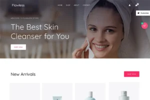 Skin Care Cosmetic Beauty Online Store e-Commerce Shop Website Template